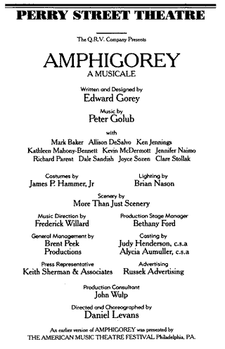 Amphigorey Billing at the Perry Street Theater