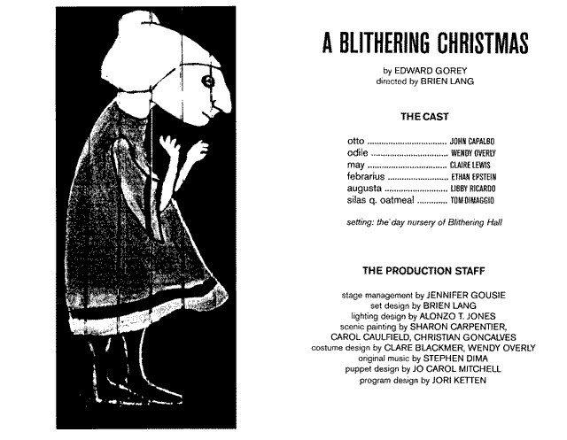 Blithering Christmas Program Art at the New Gate