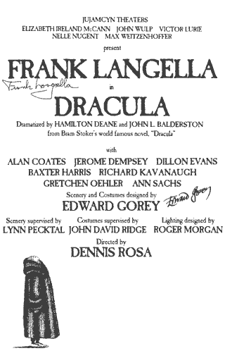 Dracula at The Martin Beck Program Billing