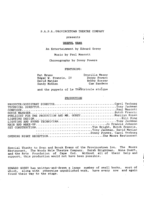 Useful Urns Program Billing
