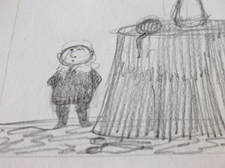 Cautionary Tales rough sketch, close up