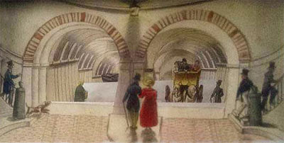 A 5-panel Thames Tunnel peepshow book  from Paris, circa 1843